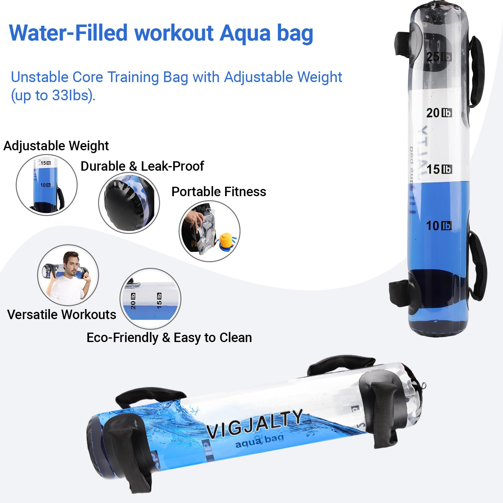 Amazon.com : VIGJALTY Aqua Ball & Aqua Bag Combo | Adjustable